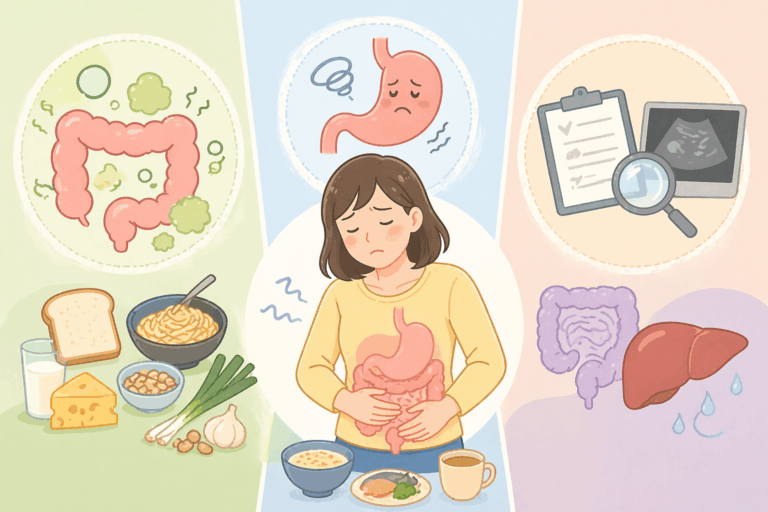 お腹が張って苦しい…その膨満感、原因によって対処法が違います
